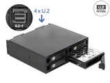 Delock 5.25″ Wechselrahmen für 4 x 2.5″ U.2 NVMe SSD mit abschließbaren Trays