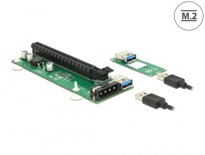 Delock Riser Karte M.2 Key B+M > PCI Express x16 mit 30 cm USB Kabel