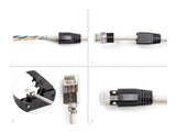 Delock RJ45 Modularer Stecker mit Zugentlastung Cat.6A, Cat.7 und Knickschutztülle 25er Set