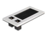 Delock Kabeldurchführung mit Bürste und 2 x RJ45 Keystone Modul Cat.6 Aluminium