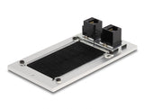 Delock Kabeldurchführung mit Bürste und 2 x RJ45 Keystone Modul Cat.6 Aluminium