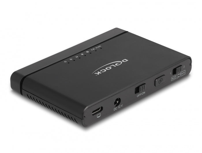 Delock USB Type-C™ Konverter für 1 x M.2 NVMe SSD + 1 x SATA SSD / HDD mit Klon Funktion