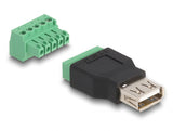 Delock USB 2.0 Typ-A Buchse zu Terminalblock Adapter 2-teilig