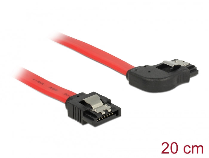 Delock SATA 6 Gb/s Kabel gerade auf rechts gewinkelt 20 cm rot