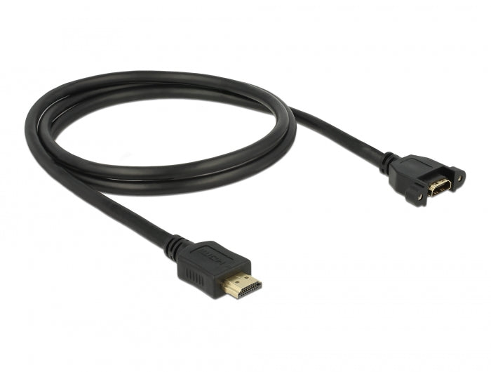 Delock Kabel HDMI-A Stecker > HDMI-A Buchse zum Einbau 4K 30 Hz 1 m