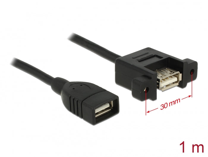 Delock Kabel USB 2.0 Typ-A Buchse > USB 2.0 Typ-A Buchse zum Einbau 1 m