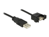 Delock Kabel USB 2.0 Typ-A Stecker > USB 2.0 Typ-A Buchse zum Einbau 0,25 m