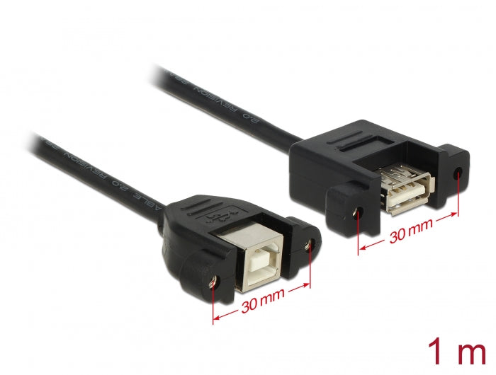Delock Kabel USB 2.0 Typ-B Buchse zum Einbau > USB 2.0 Typ-A Buchse zum Einbau 1 m