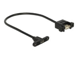 Delock Kabel USB 2.0 Micro-B Buchse zum Einbau > USB 2.0 Typ-A Buchse zum Einbau 25 cm