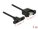 Delock Kabel USB 2.0 Micro-B Buchse zum Einbau > USB 2.0 Typ-A Buchse zum Einbau 1 m