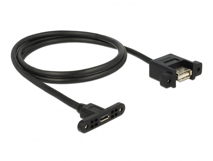 Delock Kabel USB 2.0 Micro-B Buchse zum Einbau > USB 2.0 Typ-A Buchse zum Einbau 1 m