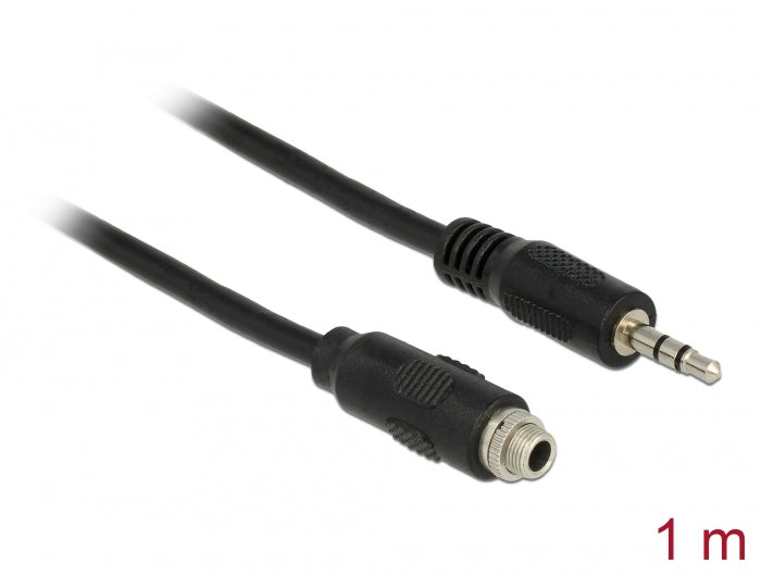 Delock Kabel Audio Klinke 3,5 mm Buchse zum Einbau > Audio Klinke 3,5 mm Stecker 3 Pin 100 cm