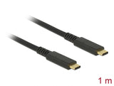 Delock USB 10 Gbps Kabel USB Type-C™ Stecker zu Stecker PD 3.0 60 W E-Marker 1 m koaxial