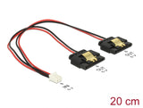 Delock Kabel Power 2 Pin Buchse > 2 x SATA 15 Pin Buchse (5 V) Metall 20 cm