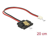 Delock Kabel Power 2 Pin Buchse > 1 x SATA 15 Pin Buchse (5 V) Metallclip 20 cm