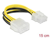 Delock Verlängerungskabel Stromversorgung 8 Pin EPS Stecker > Buchse 15 cm