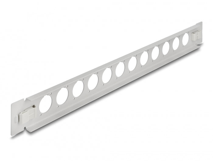Delock 19″ D-Typ Patchpanel 12 Port werkzeugfrei grau