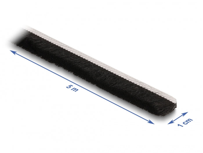 Delock Bürstenstreifen selbstklebend 10 mm - Länge 5 m schwarz