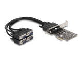 Delock PCI Express Karte zu 4 x Seriell RS-232 mit Standard und Low Profile Slotblenden