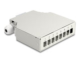 Delock LWL Verteilerbox für Hutschiene 8 Port grau