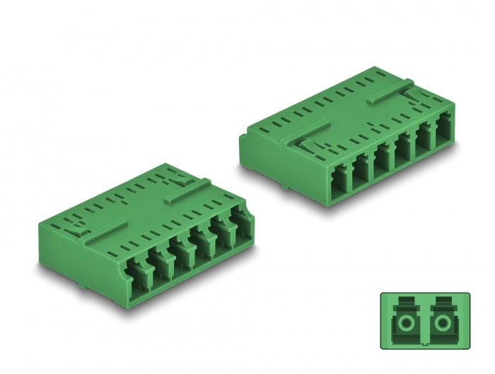 Delock LWL Kupplung HD LC Hexaplex Buchse zu LC Hexaplex Buchse grün