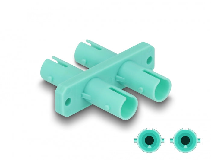 Delock LWL Kupplung ST Duplex Buchse zu ST Duplex Buchse aqua