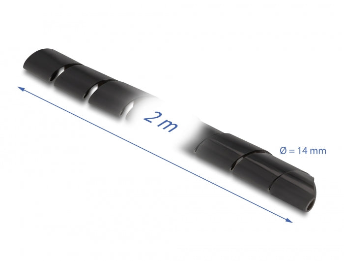 Delock Spiralschlauch flexibel 2 m x 14 mm schwarz