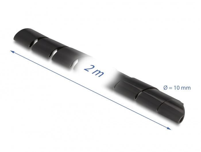Delock Spiralschlauch flexibel 2 m x 10 mm schwarz