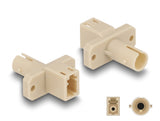 Delock LWL Hybrid Kupplung LC Simplex Buchse zu ST Simplex Buchse beige