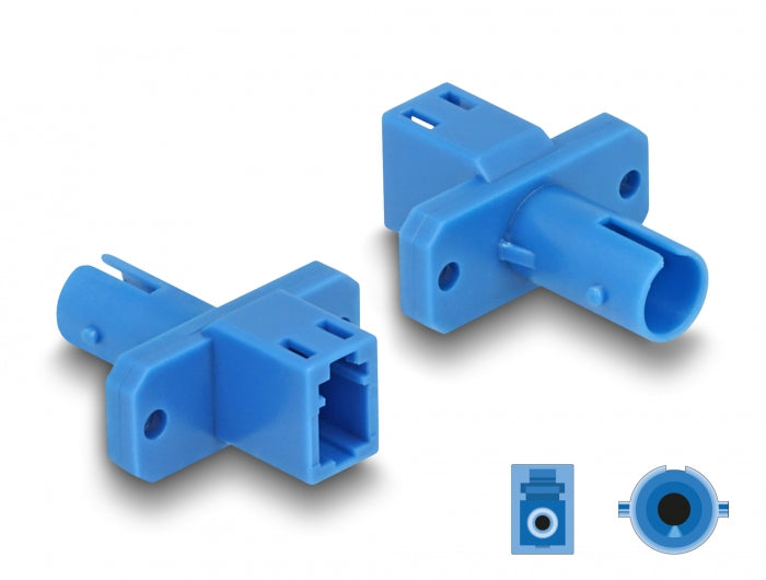 Delock LWL Hybrid Kupplung LC Simplex Buchse zu ST Simplex Buchse blau