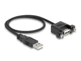 Delock Kabel USB 2.0 Typ-A Stecker > USB 2.0 Typ-A Buchse zum Einbau 0,5 m
