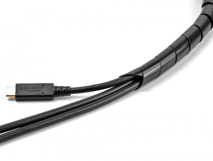 Delock Spiralschlauch flexibel 2 m x 12 mm schwarz