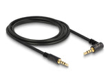 Delock Kabel Klinke 3,5 mm 4 Pin Stecker > Stecker gewinkelt 2 m schwarz
