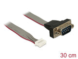Delock Kabel seriell Pfostenbuchse > 1 x DB9 Stecker 2 mm Pinabstand Belegung: gedreht