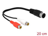 Delock DIN Kabel Diodenstecker 5 Pin zu 2 x Cinch Buchse 20 cm