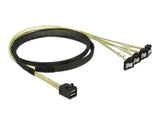 Delock Kabel Mini SAS HD SFF-8643 > 4 x SATA 7 Pin gewinkelt 1 m