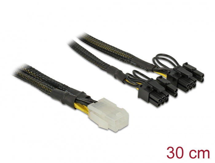 Delock PCI Express Stromkabel 6 Pin Buchse > 2 x 8 Pin Stecker 30 cm