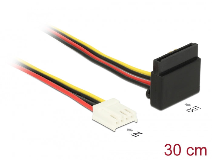 Delock Kabel Power Floppy 4 Pin Buchse > SATA 15 Pin Buchse Metall 30 cm