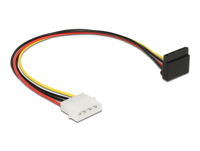Delock Stromkabel SATA 15 Pin Buchse > 4 Pin Molex Stecker Metall 30 cm