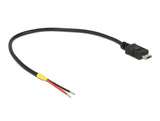 Delock Kabel USB 2.0 Micro-B Stecker > 2 x offene Kabelenden Strom 20 cm Raspberry Pi