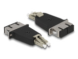 Delock LWL Hybrid Kupplung LC Duplex Stecker zu SC Duplex Buchse beige
