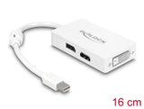 Delock Adapter mini DisplayPort 1.1 Stecker > DisplayPort / HDMI / DVI Buchse Passiv weiß