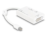 Delock Adapter mini DisplayPort 1.1 Stecker > DisplayPort / HDMI / DVI Buchse Passiv weiß