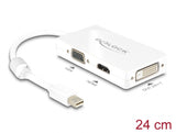 Delock Adapter mini DisplayPort 1.1 Stecker > VGA / HDMI / DVI Buchse Passiv weiß