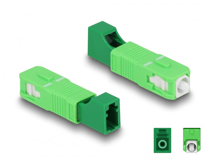 Delock LWL Hybrid Kupplung SC Simplex Stecker zu LC Simplex Buchse grün