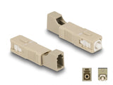 Delock LWL Hybrid Kupplung SC Simplex Stecker zu LC Simplex Buchse beige