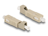 Delock LWL Hybrid Kupplung SC Simplex Stecker zu LC Simplex Buchse beige