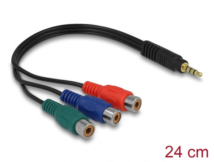 Delock Kabel 3 x Cinchbuchse > Klinkenstecker 3,5 mm 4 Pin