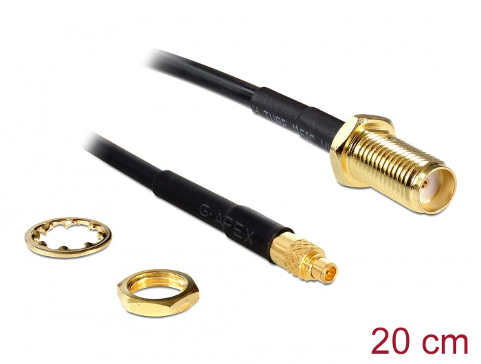 Delock Antennenkabel SMA Buchse zum Einbau zu MMCX Stecker 200 mm