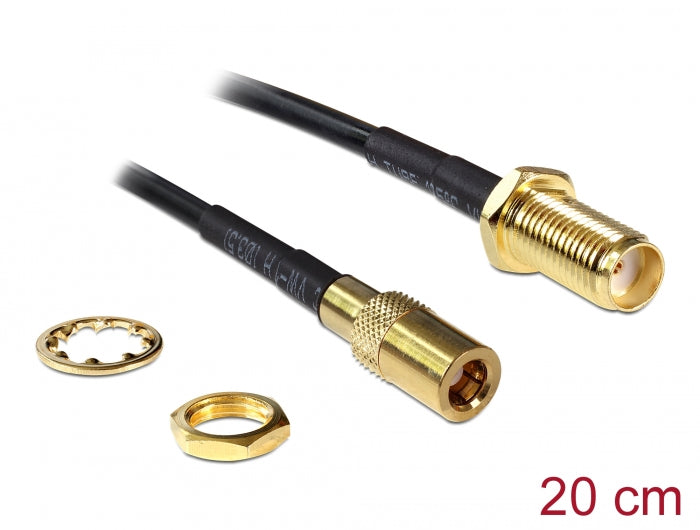 Delock Antennenkabel SMA Buchse zum Einbau > SMB Stecker 200 mm